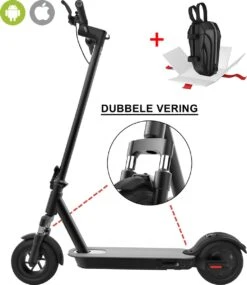 * SUPERDEAL * Techno PRO® TURBO - Premium Elektrische Step Voor Volwassenen En Kinderen - 30 Km/u - Dubbele Vering - E-Step - 8,5” Anti-lek Banden - Zwart - Inclusief Tas