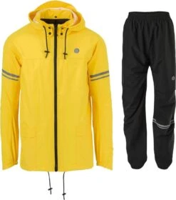 AGU Original Regenpak Essential - Geel/Zwart - XL - Dames & Heren - Waterdicht & Ademend