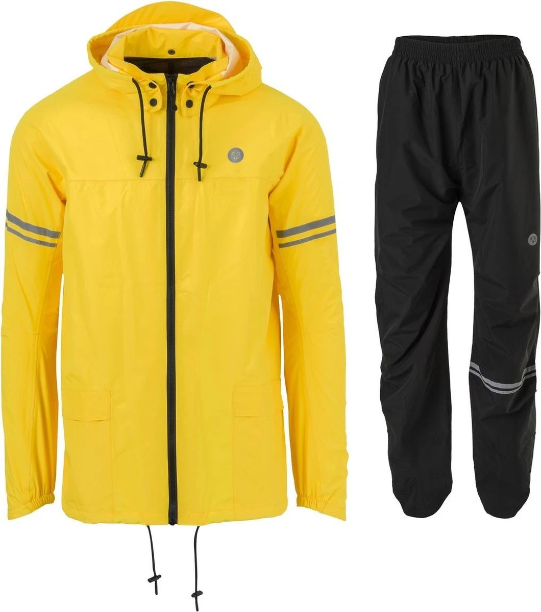 AGU Original Regenpak Essential - Geel/Zwart - XL - Dames & Heren - Waterdicht & Ademend 3 AGU Original Regenpak Essential - Geel/Zwart - XL - Dames & Heren - Waterdicht & Ademend