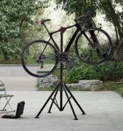 ACAZA Fiets Bevestigingsstandaard Met Snelsluiting, Gereedschapshouder En Stuurhouder, Lichte En Draagbare Reparatie Standaard Voor Fietsen, Zwart Statief -Winkel Voor Fietsbenodigdheden 1128x1200