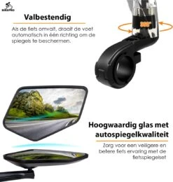 BikePro Verstelbare Fietsspiegel Set Incl. Reflectoren - Links & Rechts - Achteruitkijkspiegel Fiets - Geschikt Voor E Bike, Fiets, Motor, Step -Winkel Voor Fietsbenodigdheden 1138x1200