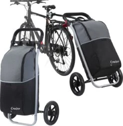 Shoppingcruiser 2 In 1 Boodschappentrolley Voor Achter De Fiets - Fietskar - Robuuste Boodschappenwagen - Allround Bagagekar