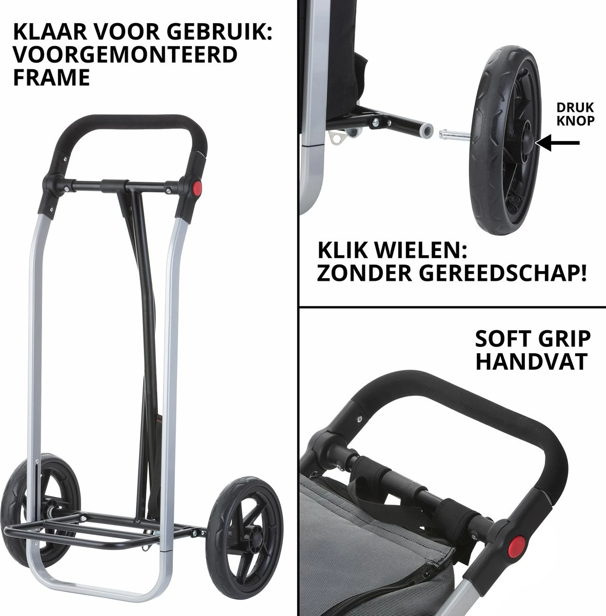 Shoppingcruiser 2 In 1 Boodschappentrolley Voor Achter De Fiets - Fietskar - Robuuste Boodschappenwagen - Allround Bagagekar 7 Shoppingcruiser 2 In 1 Boodschappentrolley Voor Achter De Fiets - Fietskar - Robuuste Boodschappenwagen - Allround Bagagekar - Afbeelding 5