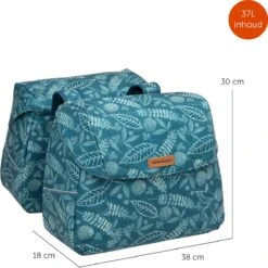 New Looxs Forest Joli Dubbele Fietstas - 37 Liter - Blauw -Winkel Voor Fietsbenodigdheden 1198x1200