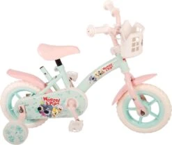 Volare Woezel & Pip Kinderfiets - Meisjes - 10 Inch - Mint Blauw/Roze - Doortrapper -Winkel Voor Fietsbenodigdheden 1200x1014