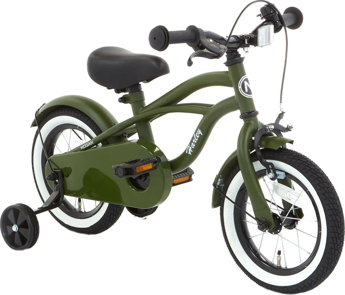 Nogan Harley - Kinderfiets - Jongensfiets - 12 Inch - Leger Groen 5 Nogan Harley - Kinderfiets - Jongensfiets - 12 Inch - Leger Groen - Afbeelding 3