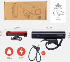LifeGoods LED Fietsverlichting Set - Voorlicht En Achterlicht - USB Oplaadbaar - Zwart -Winkel Voor Fietsbenodigdheden 1200x1053