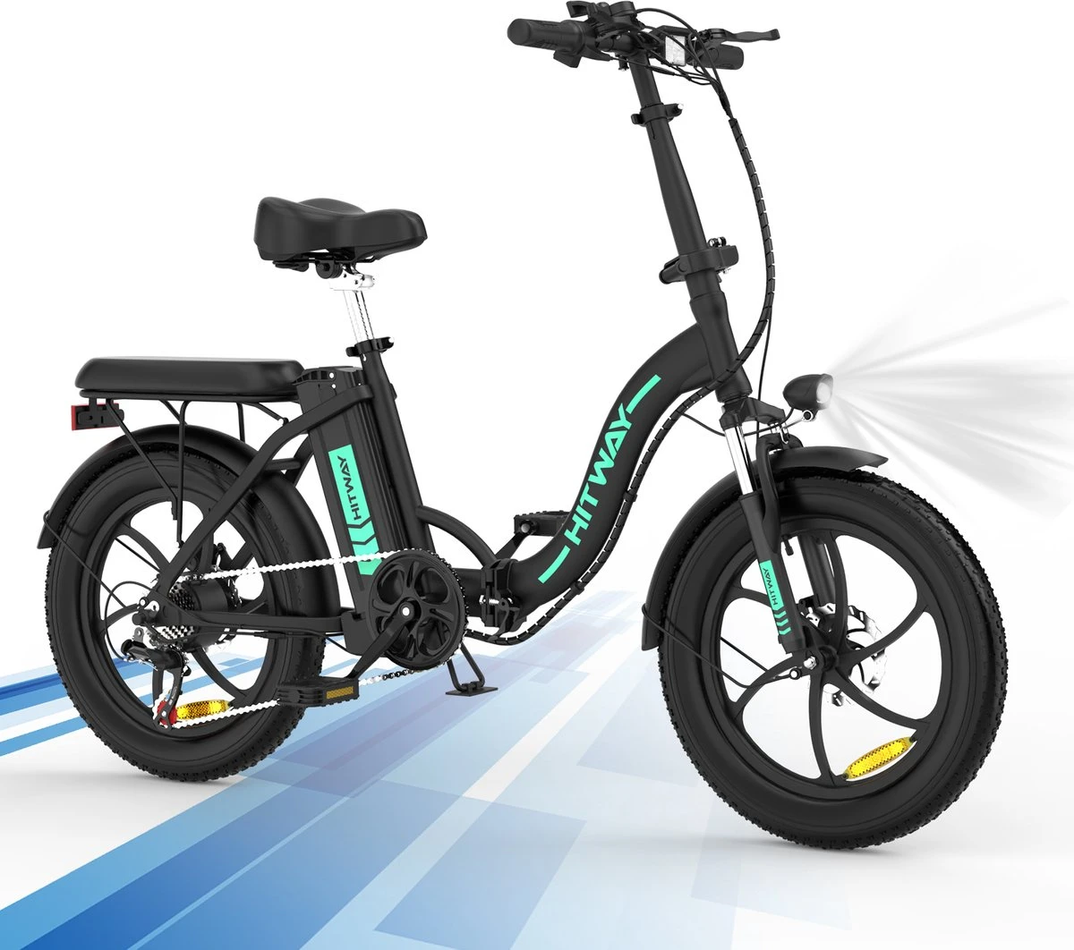 HITWAY E Bike Elektrische Fiets 20 Inch Dikke Band Opvouwbare Elektrische Fiets, 250W/36V/11,2Ah Batterij, Max. Bereik Tot 35-90km, Off-road Mountainbike Met Shimano 7 Versnellingen, Stad EBike Heren Dames 3 HITWAY E Bike Elektrische Fiets 20 Inch Dikke Band Opvouwbare Elektrische Fiets, 250W/36V/11,2Ah Batterij, Max. Bereik Tot 35-90km, Off-road Mountainbike Met Shimano 7 Versnellingen, Stad EBike Heren Dames