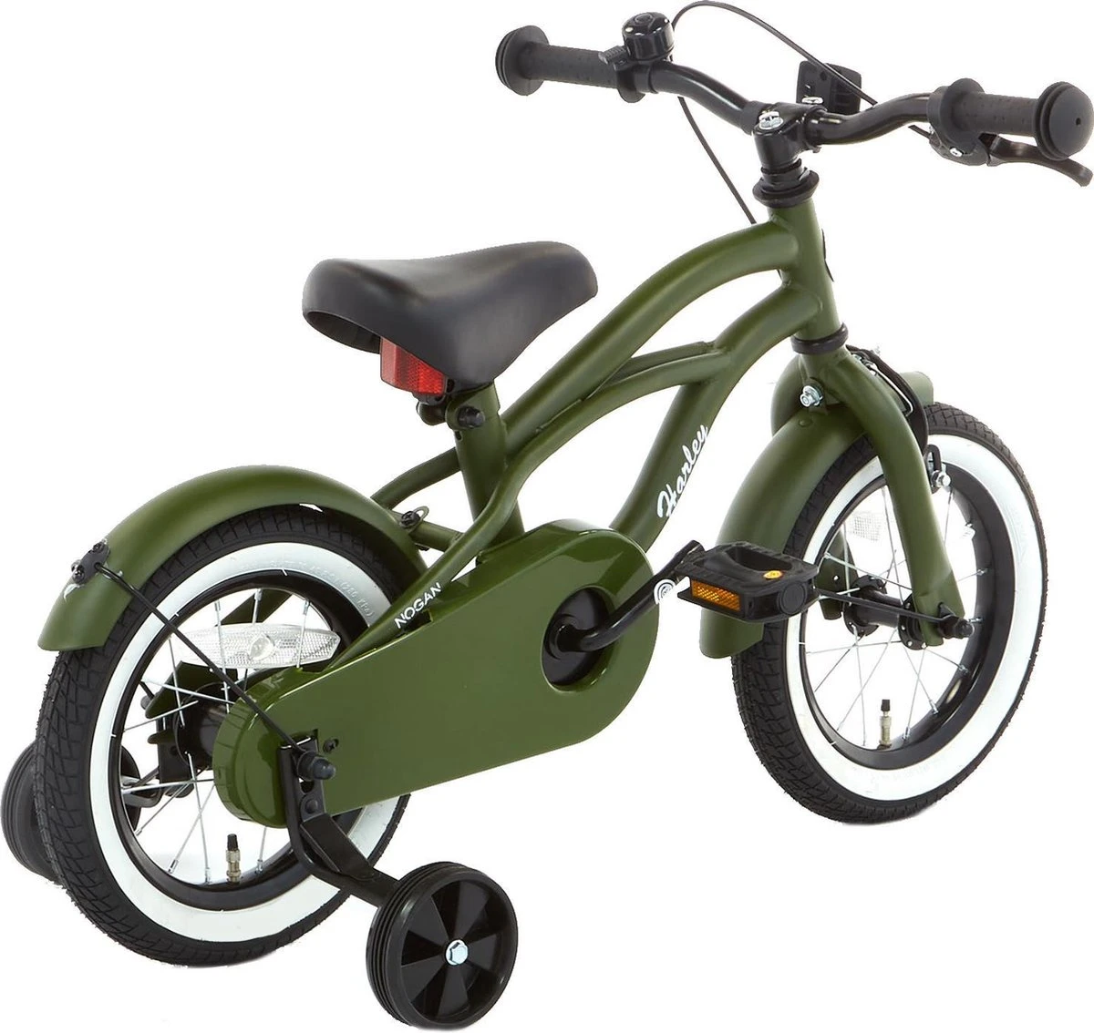 Nogan Harley - Kinderfiets - Jongensfiets - 12 Inch - Leger Groen 4 Nogan Harley - Kinderfiets - Jongensfiets - 12 Inch - Leger Groen - Afbeelding 2