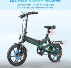 Merkloos Hitway 14F005 Elektrische Fiets E-bike | Opvouwbaar | 250W Motor | 7.5Ah | 16" | Zwart / Groen -Winkel Voor Fietsbenodigdheden 1200x1148 2