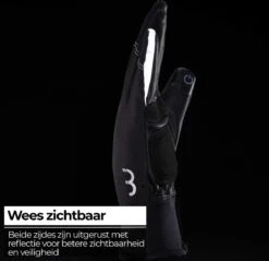 BBB Cycling ColdShield Fietshandschoenen Winter - Fiets Handschoenen Touchscreen - 0-10 ℃ - Winddicht - Zwart - Maat M -Winkel Voor Fietsbenodigdheden 1200x1160