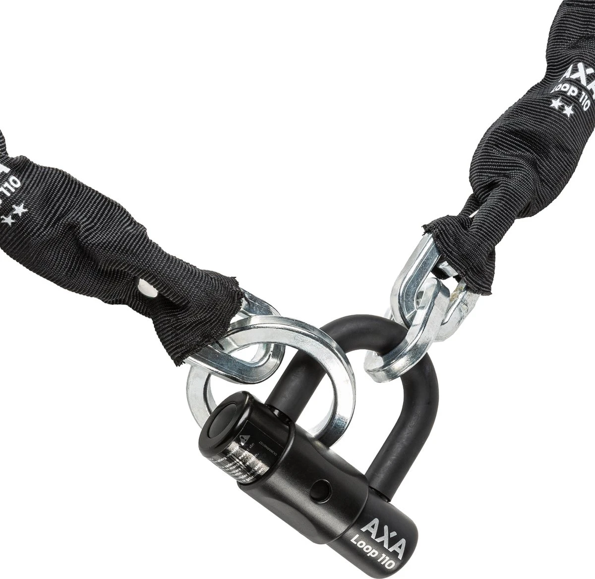 AXA Loop 110 Kettingslot - ART 2 Slot Voor Fietsen - Extra Dikke Schakels – Hangslot - 110 Cm – 9,5 Mm - Zwart 4 AXA Loop 110 Kettingslot - ART 2 Slot Voor Fietsen - Extra Dikke Schakels – Hangslot - 110 Cm – 9,5 Mm - Zwart - Afbeelding 2
