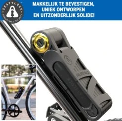 FoldyLock Forever Vouwslot Fietsslot 18/18 Gold Hoge Kwaliteit - Voor Elk Type Fiets - Met Houder 90cm -Winkel Voor Fietsbenodigdheden 1200x1184
