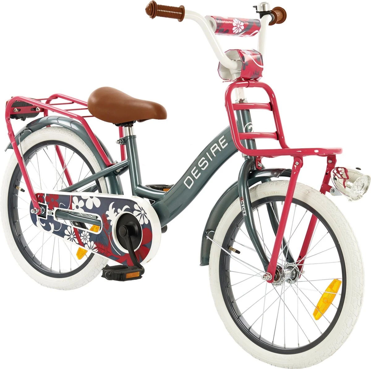 2Cycle Desire Kinderfiets - 18 Inch - Voordrager - Grijs - Meisjesfiets 3 2Cycle Desire Kinderfiets - 18 Inch - Voordrager - Grijs - Meisjesfiets