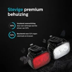 Inlustro Fietslamp Set - Voorlicht / Achterlicht - LED Fietslampjes Rood En Wit - Fietslicht Koplamp - Waterdicht - USB Oplaadbaar -Winkel Voor Fietsbenodigdheden 1200x1200 120