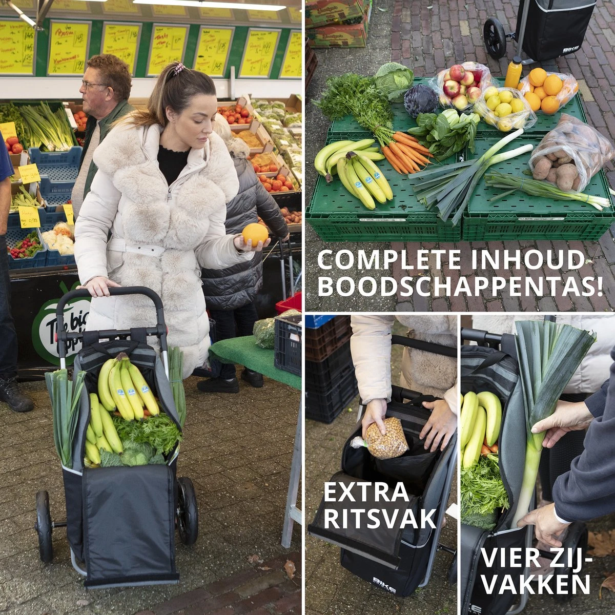 Shoppingcruiser 2 In 1 Boodschappentrolley Voor Achter De Fiets - Fietskar - Robuuste Boodschappenwagen - Allround Bagagekar 12 Shoppingcruiser 2 In 1 Boodschappentrolley Voor Achter De Fiets - Fietskar - Robuuste Boodschappenwagen - Allround Bagagekar - Afbeelding 10