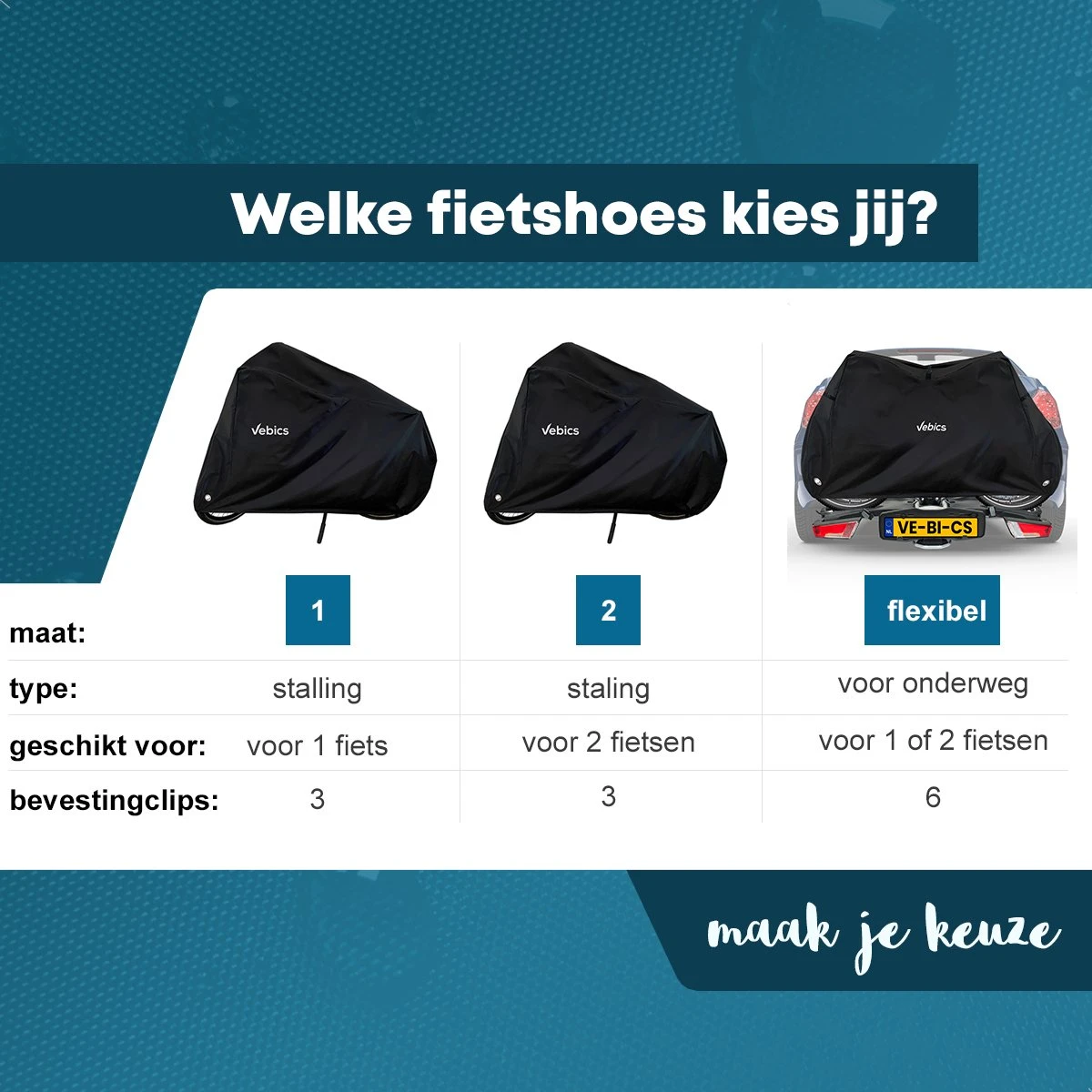 Vebics® Fietshoes Voor 2 Fietsen Fietsendrager - Waterdicht - Elektrische Fiets - Fietsbeschermhoes 5 Vebics® Fietshoes Voor 2 Fietsen Fietsendrager - Waterdicht - Elektrische Fiets - Fietsbeschermhoes - Afbeelding 3