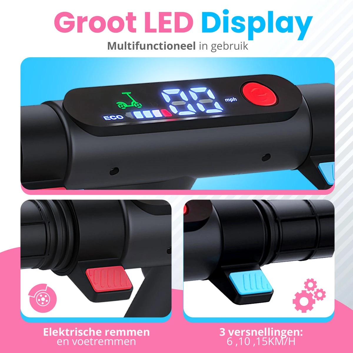 Stay-on Kes 1 Roze - Elektrische Step Voor Kinderen Met Bluetooth Speaker En Led Color Lights - Met Nederlandse Handleiding 5 Stay-on Kes 1 Roze - Elektrische Step Voor Kinderen Met Bluetooth Speaker En Led Color Lights - Met Nederlandse Handleiding - Afbeelding 3