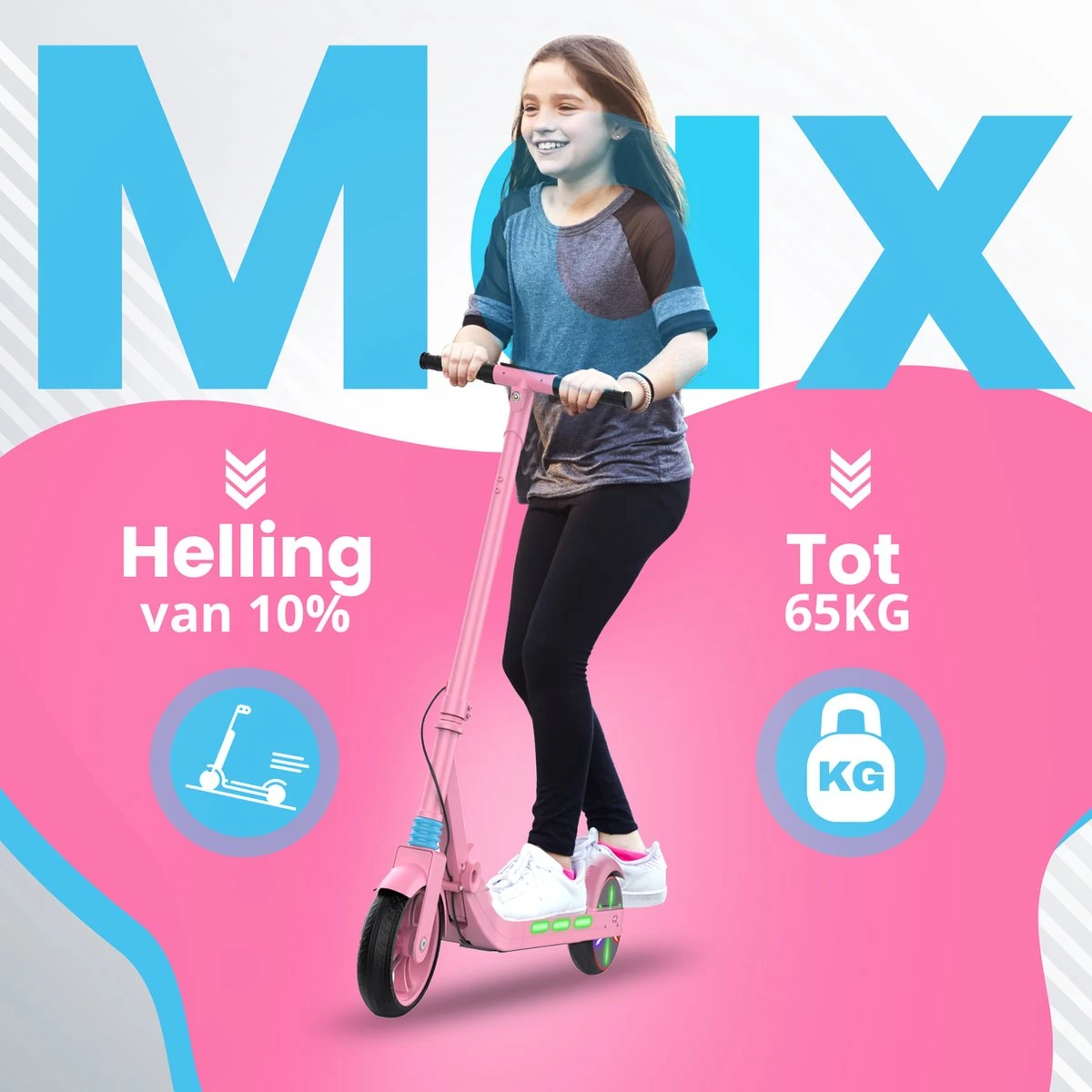 Stay-on Kes 1 Roze - Elektrische Step Voor Kinderen Met Bluetooth Speaker En Led Color Lights - Met Nederlandse Handleiding 8 Stay-on Kes 1 Roze - Elektrische Step Voor Kinderen Met Bluetooth Speaker En Led Color Lights - Met Nederlandse Handleiding - Afbeelding 6