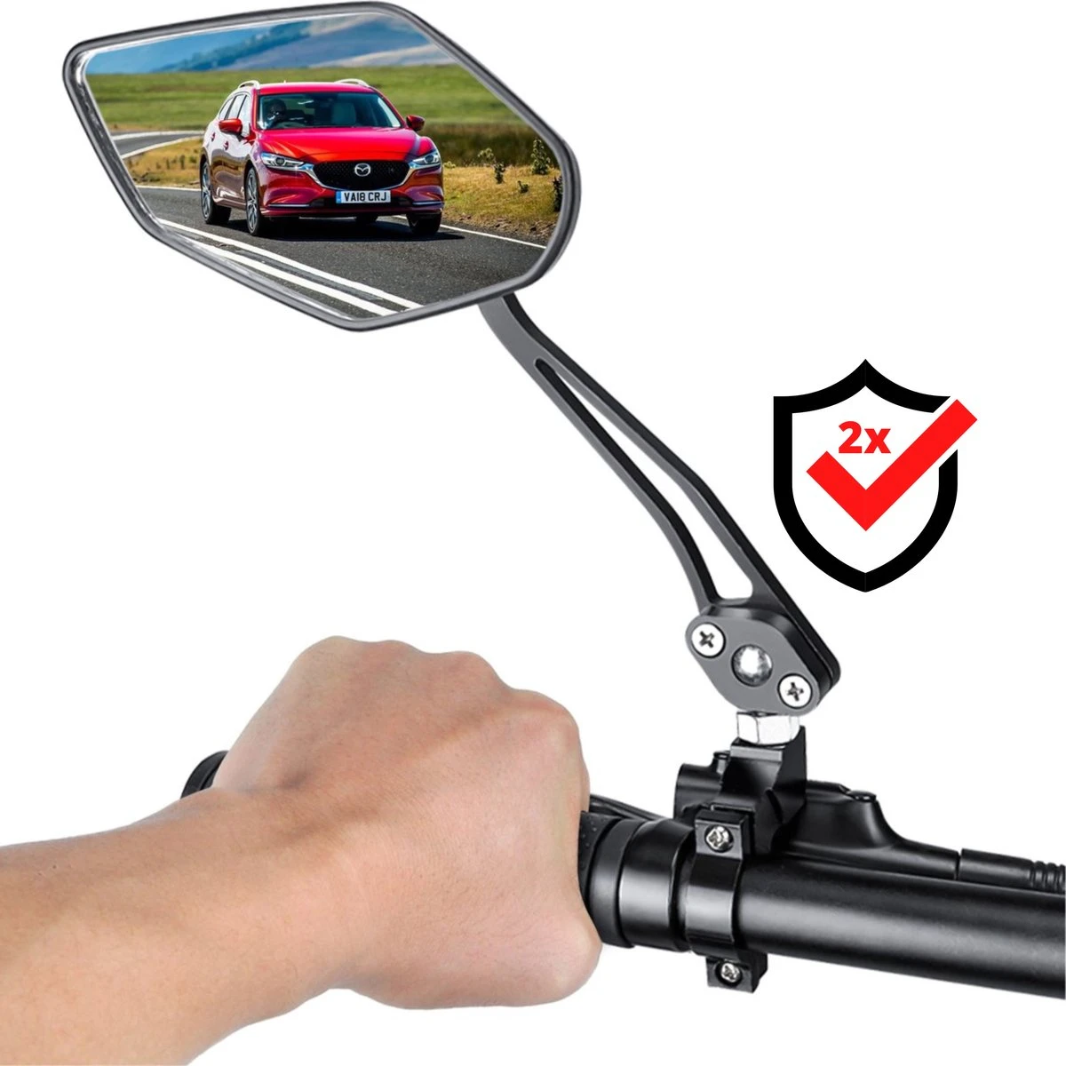 NueNext Fietsspiegel Ebike 2 Stuks – Achteruitkijk Spiegel Op Stuur – Multi-verstelbaar – 360 Rotatie - Speed-pedelec 3 NueNext Fietsspiegel Ebike 2 Stuks – Achteruitkijk Spiegel Op Stuur – Multi-verstelbaar – 360 Rotatie - Speed-pedelec