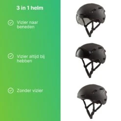 GOOFF® PILOT 3 In 1 Snorscooterhelm Met Afneembaar Vizier - Matzwart - Lichtgewicht Snorfiets Helm - NTA Gecertificeerd Speed Pedelec Helm - Geschikt Voor Blauw Kenteken Snorscooter En Snorfiets - Maat XL - Voor Vrouwen En Mannen -Winkel Voor Fietsbenodigdheden 1200x1200 24