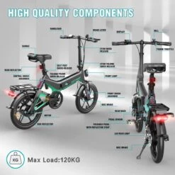 Merkloos Hitway 14F005 Elektrische Fiets E-bike | Opvouwbaar | 250W Motor | 7.5Ah | 16" | Zwart / Groen -Winkel Voor Fietsbenodigdheden 1200x1200 281