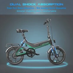 Merkloos Hitway 14F005 Elektrische Fiets E-bike | Opvouwbaar | 250W Motor | 7.5Ah | 16" | Zwart / Groen -Winkel Voor Fietsbenodigdheden 1200x1200 283