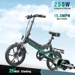 Merkloos Hitway 14F005 Elektrische Fiets E-bike | Opvouwbaar | 250W Motor | 7.5Ah | 16" | Zwart / Groen -Winkel Voor Fietsbenodigdheden 1200x1200 284