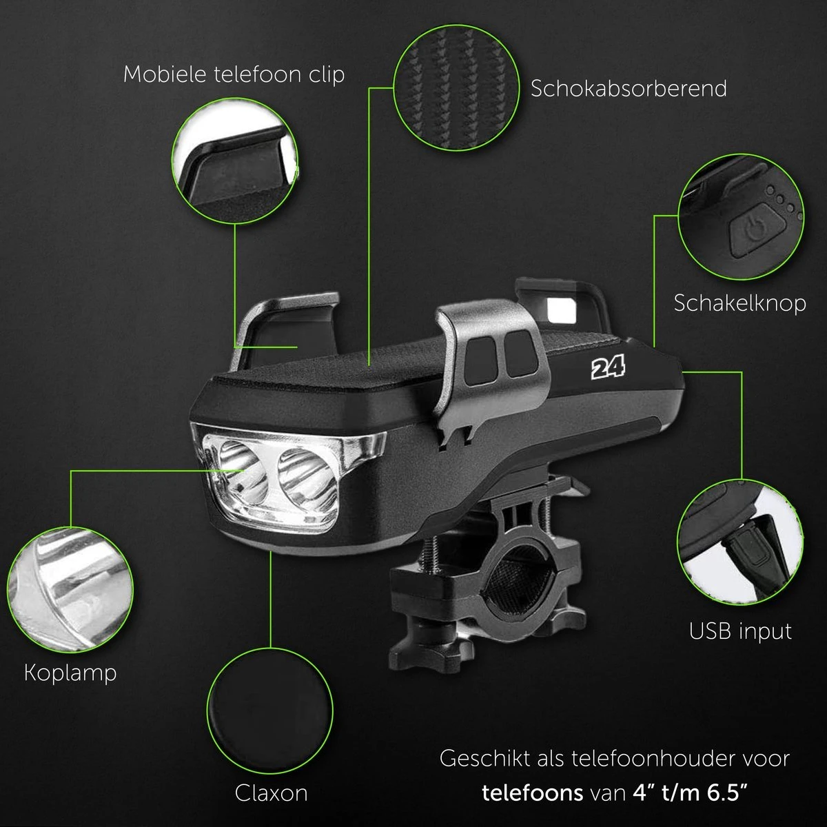 4-in-1 Fietslamp Voorlicht Mét Telefoonhouder - USB Oplaadbaar - Met Powerbank én Toeter - Racefiets Verlichting - Fietslicht Voorlicht Usb Oplaadbaar - Fietsverlichting Set - Licht Voor Fiets - Bike Light 5 4-in-1 Fietslamp Voorlicht Mét Telefoonhouder - USB Oplaadbaar - Met Powerbank én Toeter - Racefiets Verlichting - Fietslicht Voorlicht Usb Oplaadbaar - Fietsverlichting Set - Licht Voor Fiets - Bike Light - Afbeelding 3