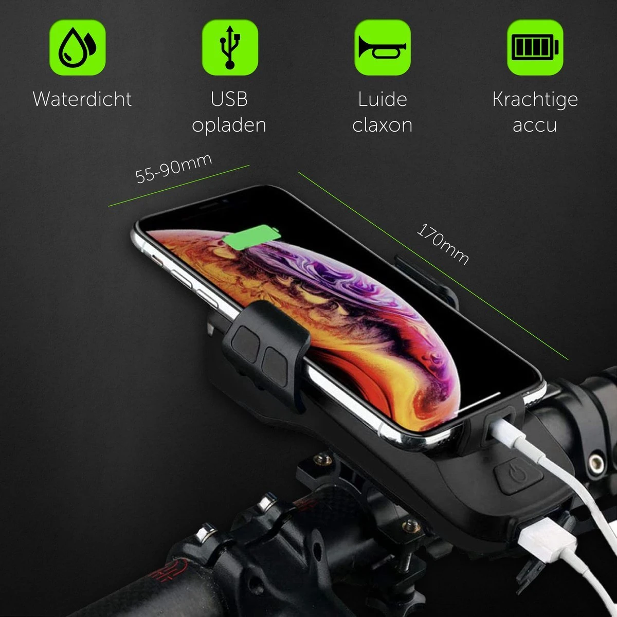 4-in-1 Fietslamp Voorlicht Mét Telefoonhouder - USB Oplaadbaar - Met Powerbank én Toeter - Racefiets Verlichting - Fietslicht Voorlicht Usb Oplaadbaar - Fietsverlichting Set - Licht Voor Fiets - Bike Light 10 4-in-1 Fietslamp Voorlicht Mét Telefoonhouder - USB Oplaadbaar - Met Powerbank én Toeter - Racefiets Verlichting - Fietslicht Voorlicht Usb Oplaadbaar - Fietsverlichting Set - Licht Voor Fiets - Bike Light - Afbeelding 8