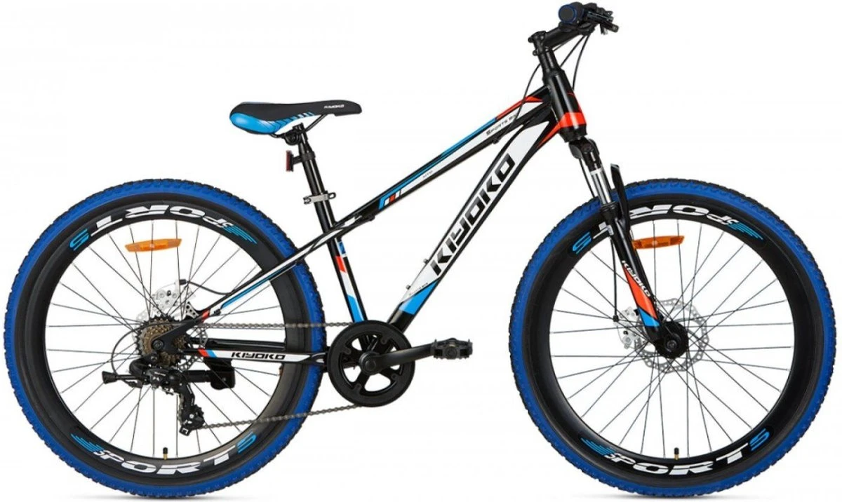 Supersuper Kiyoko Kinder Mountainbike - 7 Versnellingen - 24 Inch - Jongens - Zwart/Blauw 10 Supersuper Kiyoko Kinder Mountainbike - 7 Versnellingen - 24 Inch - Jongens - Zwart/Blauw - Afbeelding 8