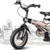 Merkloos Kinderfiets Metallic Taupe Goud Met Zijwieltjes 16 Inch | Handremmen | Jongens | Meisje | Cadeau | Sinterklaas | Kerst | Verjaardag | Peuter | Kleuter | Driewieler | Gepersonaliseerd -Winkel Voor Fietsbenodigdheden 1200x738 2