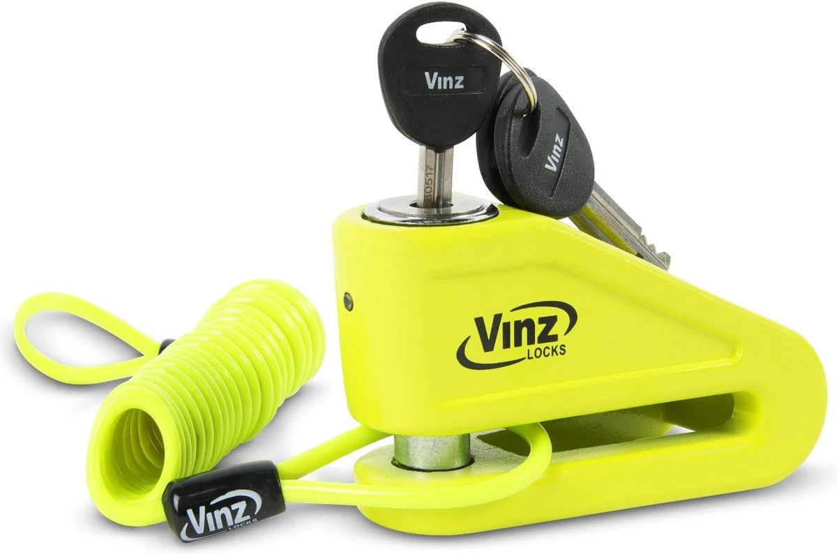 VINZ Baretti Schijfremslot / Motorslot ART4 - Fluor Geel 3 VINZ Baretti Schijfremslot / Motorslot ART4 - Fluor Geel