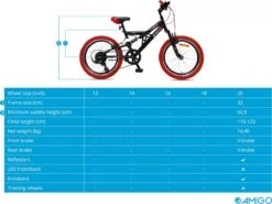 Amigo Fun Ride - Mountainbike 20 Inch - Voor Jongens En Meisjes - Met 7 Versnellingen - Zwart/Rood -Winkel Voor Fietsbenodigdheden 1200x899 3