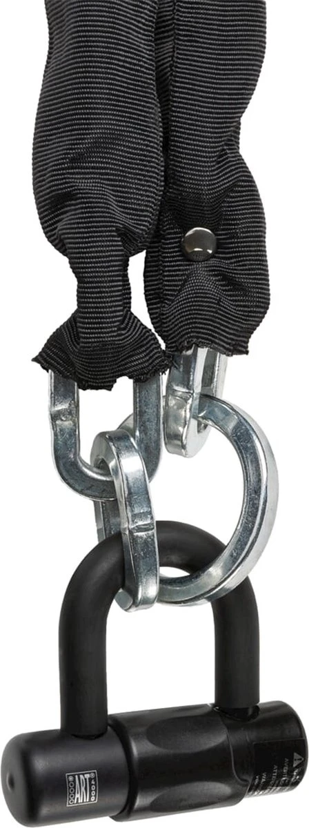 AXA Loop 110 Kettingslot - ART 2 Slot Voor Fietsen - Extra Dikke Schakels – Hangslot - 110 Cm – 9,5 Mm - Zwart 11 AXA Loop 110 Kettingslot - ART 2 Slot Voor Fietsen - Extra Dikke Schakels – Hangslot - 110 Cm – 9,5 Mm - Zwart - Afbeelding 9