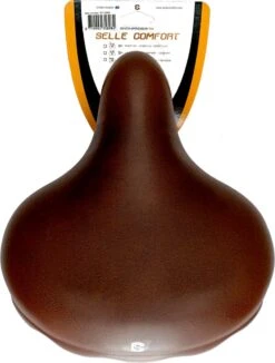 Selle Comfort Fietszadel Drifter - Bruin - Met Zwarte Hangveren -Winkel Voor Fietsbenodigdheden 910x1200